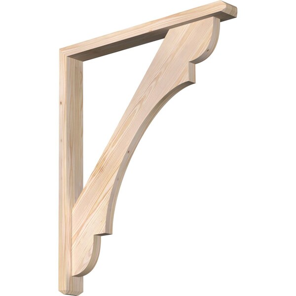 Ekena Millwork Olympic Craftsman Smooth Bracket w/ Offset Brace, Douglas Fir, 3 1/2"W x 30"D x 36"H BKT0402X30X36OLY04SDF - main